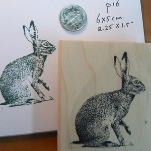 Rabbit, hare,  rubber stamp WM P16