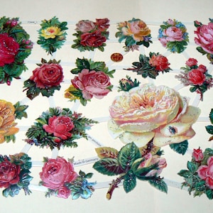 Roses Paper Die Cuts-German scrap, die cut relief paper 7344