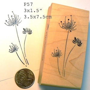 Carimbo de borracha P57 com flores abstratas