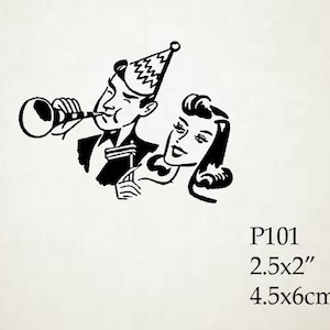 P110 パーティータイム - 誕生日パーティー - お祝い用ゴム印