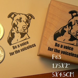 P63 Pitbull rescue rubber stamp