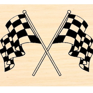 Rubberstempel P123 Checkered Racing Flags