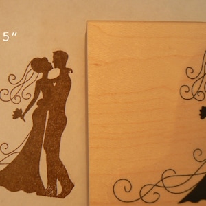 P58 Hochzeitspaar, Braut und Bräutigam Silhouette Stempel