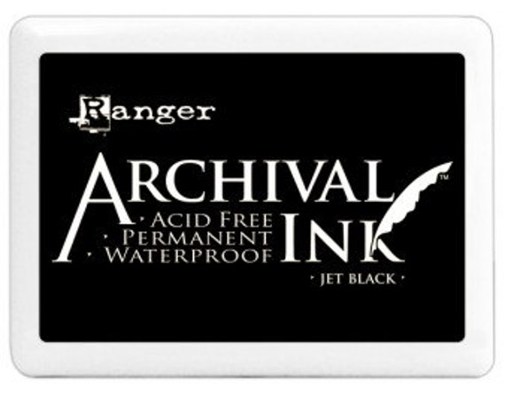 Archival Ink Jet Black Stamp Pad, Great for Printing on Fabric 