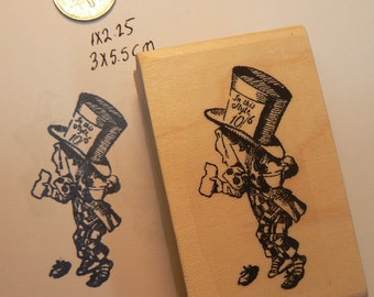 Alice in Wonderland's Mad Hatter rubber stamp  P13