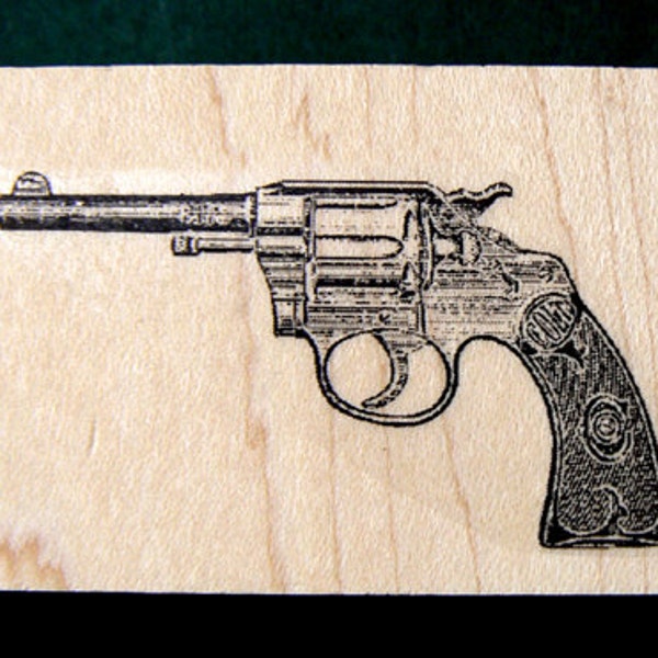 Colt gun rubber stamp  2x1" deep etched P22