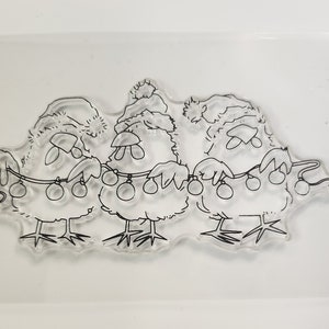 Pollos villancicos - Feliz Navidad - Pollos festivos Sello transparente montado por la ONU