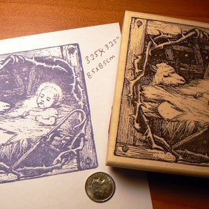 Timbro in gomma Gesù Bambino 3,5x3,5" P5
