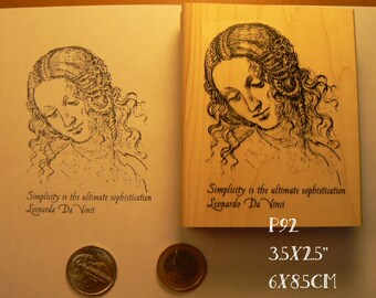 Leonardo da Vinci "Simplicity" rubber stamp P92