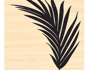 P141 Palm Leaf rubber stamp L