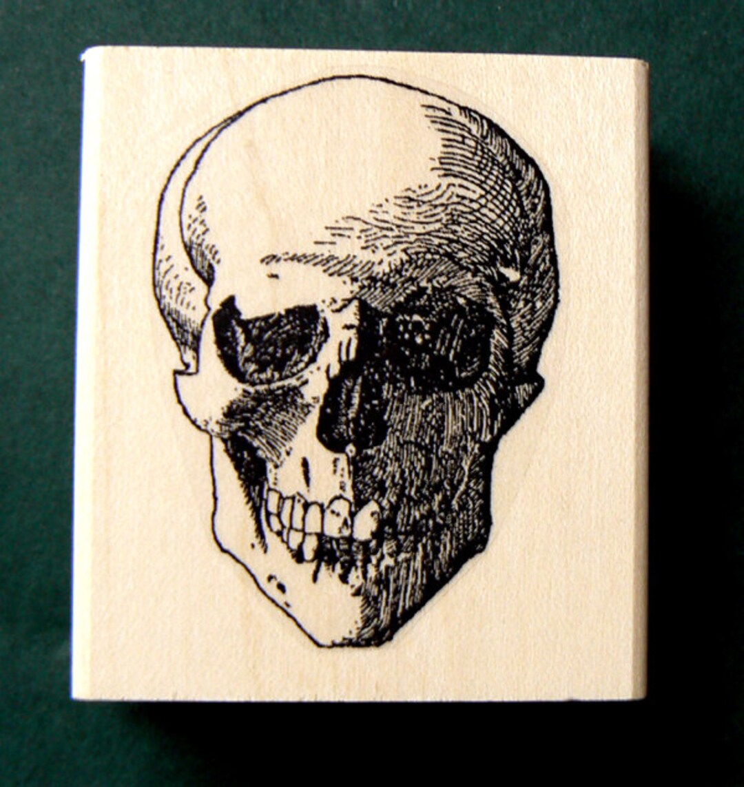 Skull Rubber Stamp WM P20 - Etsy
