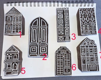 Indian Rosewood carved stamps- houses - Pick a style! They arrived!