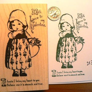 Valentine&#39;s Card, vintage rubber stamp P14