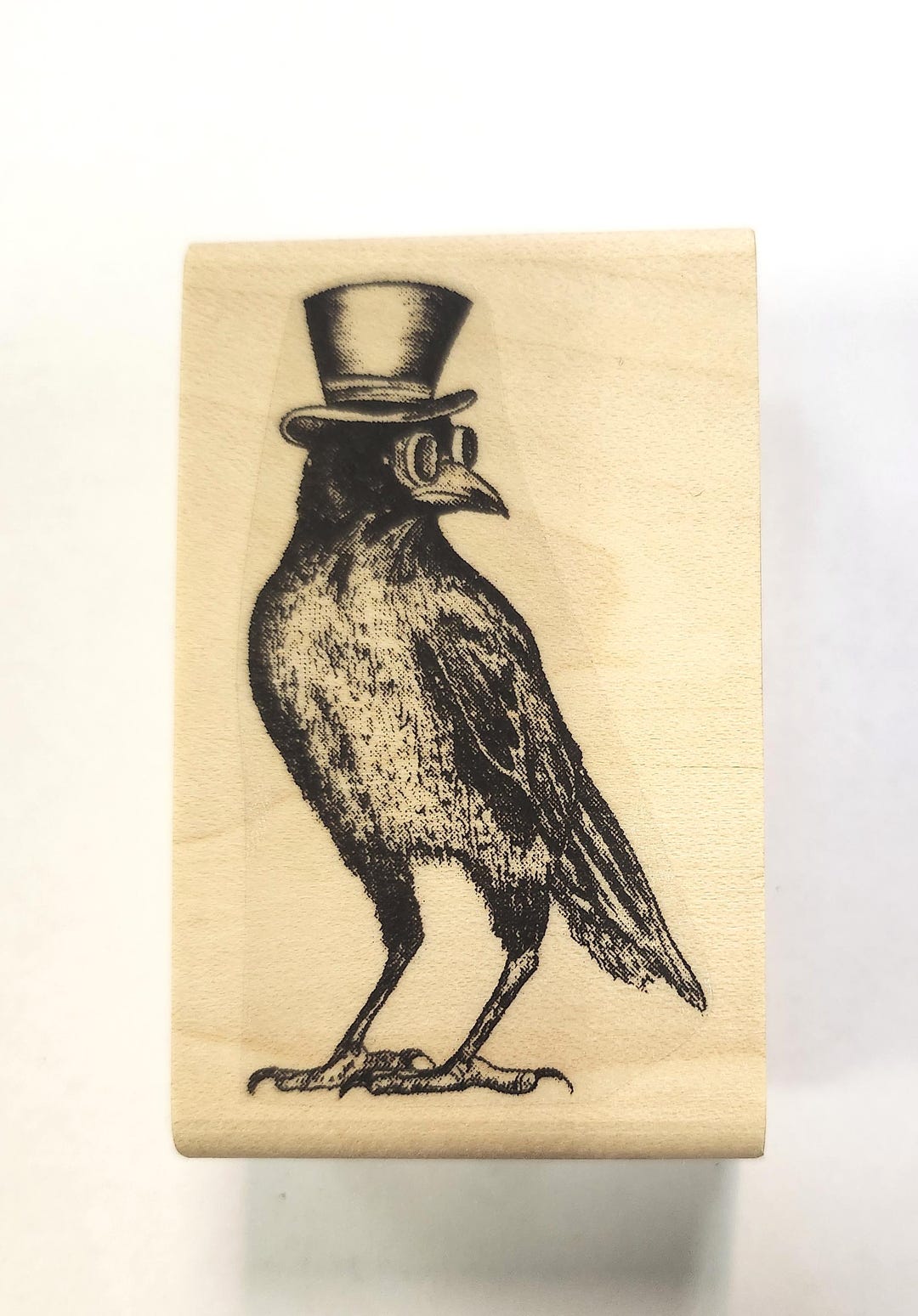 アメリカ製 輸入ラバースタンプ マウント済『トップハットカラス』スチームパンク アメリカ製 輸入ラバースタンプ マウント済『トップハットカラス