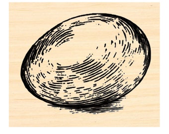 P137 Egg rubber stamp- 2 sizes available