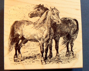 Horses - rubber stamp WM P4