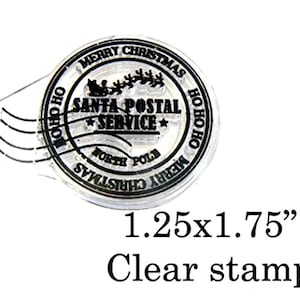 Carimbo de borracha transparente P62 Santa Postmark