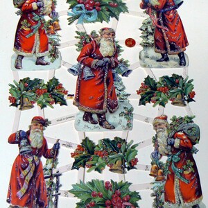 Papá Noel vintage - Papá Noel - Troqueles de papel - Hermoso papel alemán troquelado en relieve 7361