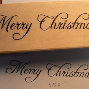 P36 Merry Christmas font rubber stamp WM