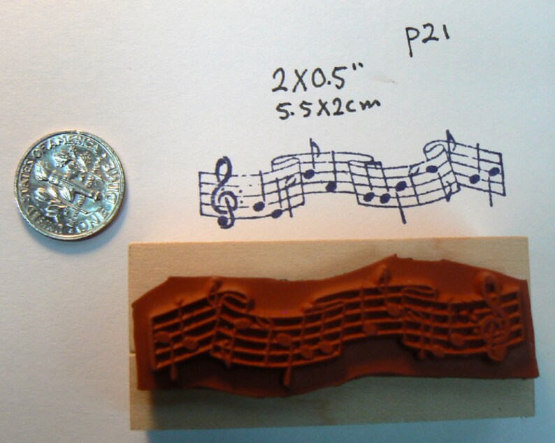 P21 musical notes rubber stamp WM image 2
