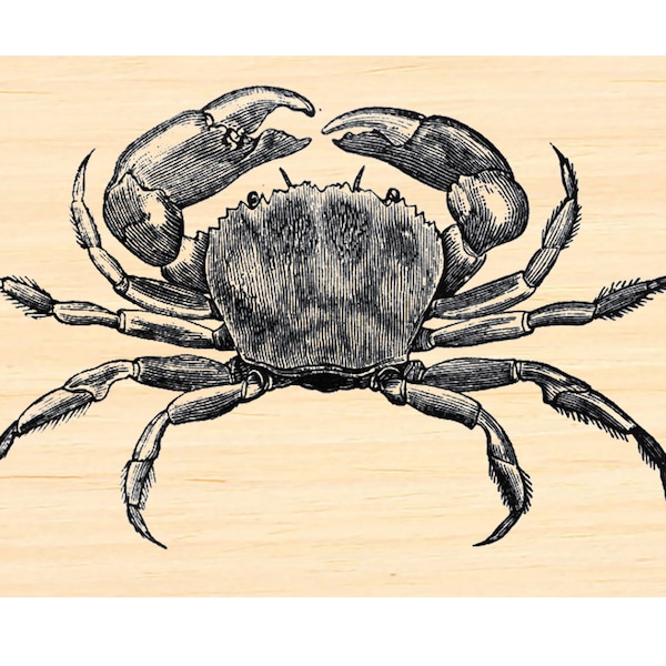 P135 Large Crab Rubber Stamp