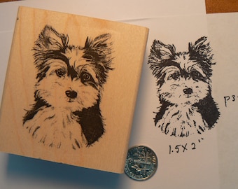 Yorkie dog rubber stamp Yorkshire terrier P31