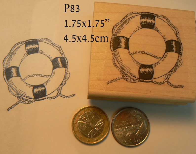 P83 Larger Lifesaver nautical rubber stamp