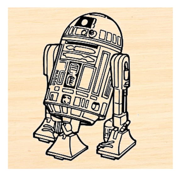 P54 R2D2 Robot Line Art Rubber Stamp - Etsy