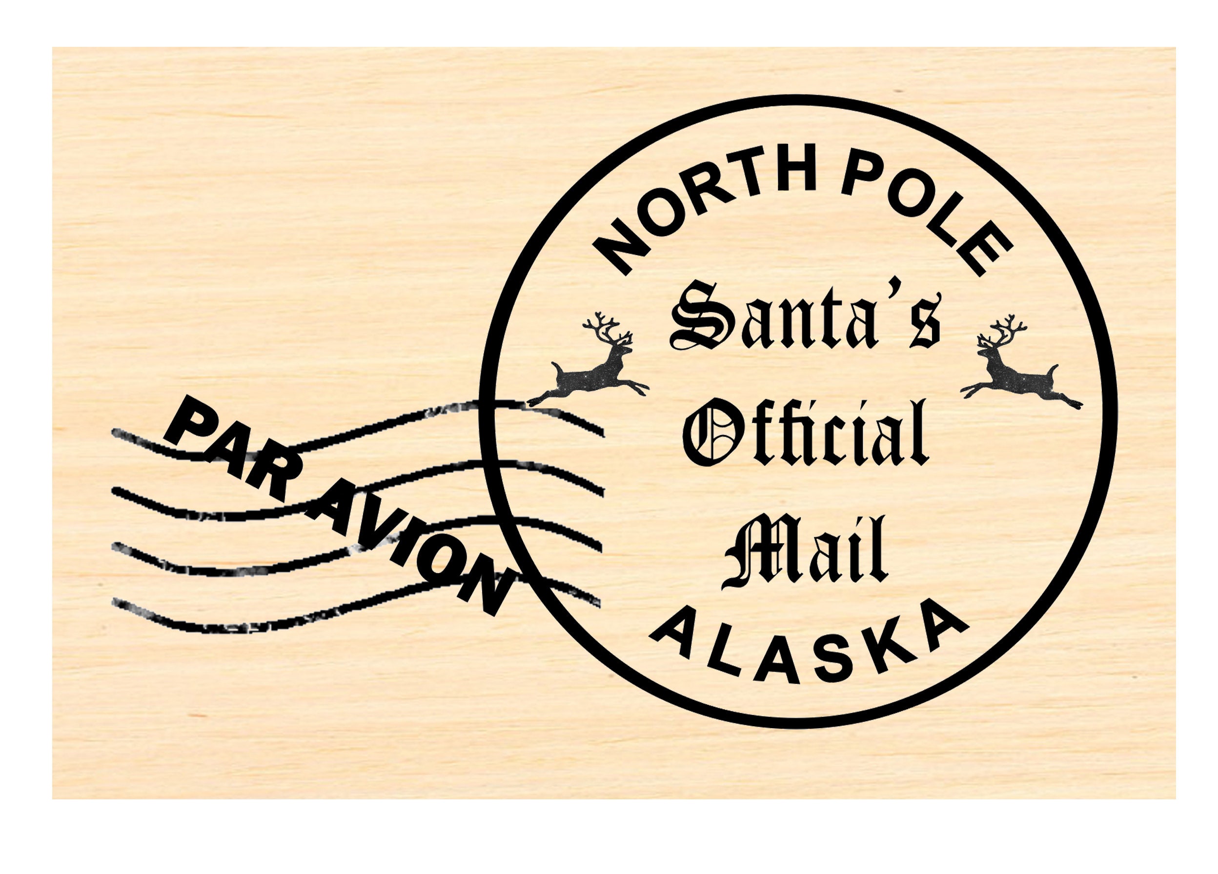 North Pole Alaska Postal Rubber Stamp official Santa Mail Etsy