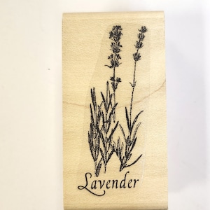 Lavender flowers rubber stamp  P55
