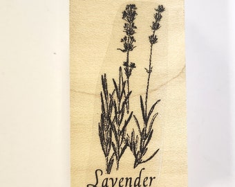 Lavender flowers rubber stamp  P55