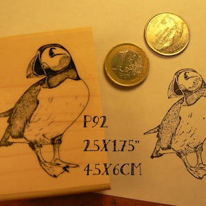 Hand drawn Puffin Bird rubber stamp P92