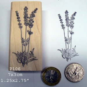 P106 Large lavender rubber stamp
