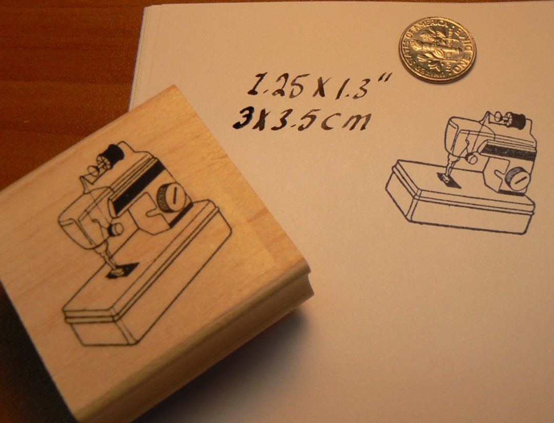 Little Toy Sewing Machine Rubber Stamp Wood Mounted P22 Etsy