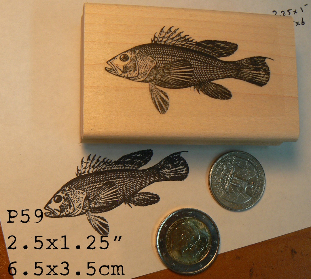P59 Carp Fish Rubber Stamp Etsy