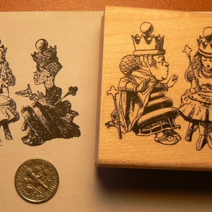 Alice in Wonderland's with chess queens rubber stamp WM P50 image 1