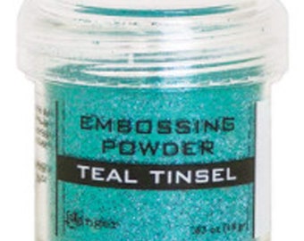 Embossing powder - Teal tinsel glitter by Ranger