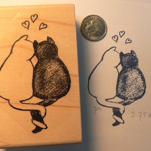 Sello de goma Cat Love. P36, dibujado a mano