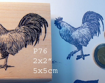 P76 Rooster rubber stamp