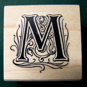 Monogram M,  Decorative  Rubber Stamp P41