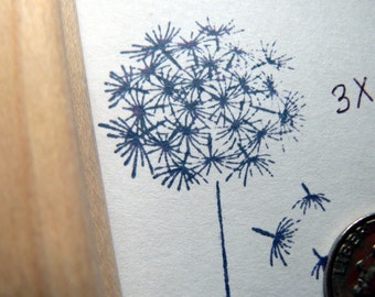 Dandelion with seeds rubber stamp WM P5