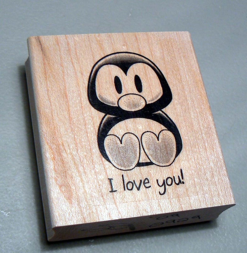 Penguin rubber stamp WM P37