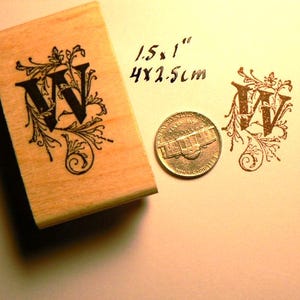 P22 Letter W monogram rubber stamp WM