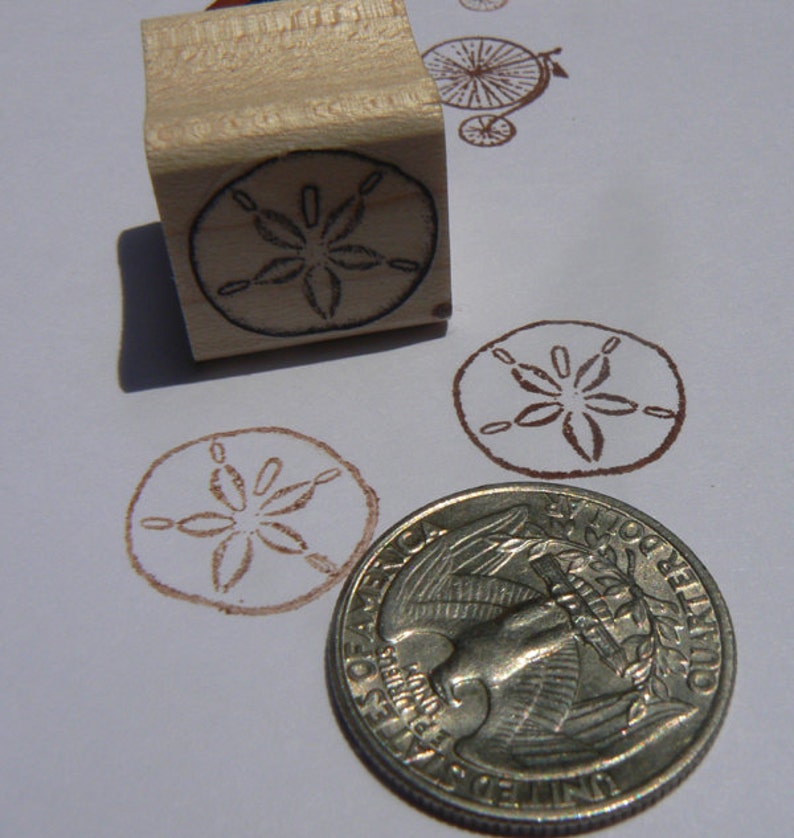 Miniature seadollar rubber stamp Wm P24 image 2