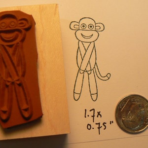 P17 Sock Monkey Rubber Stamp WM image 2