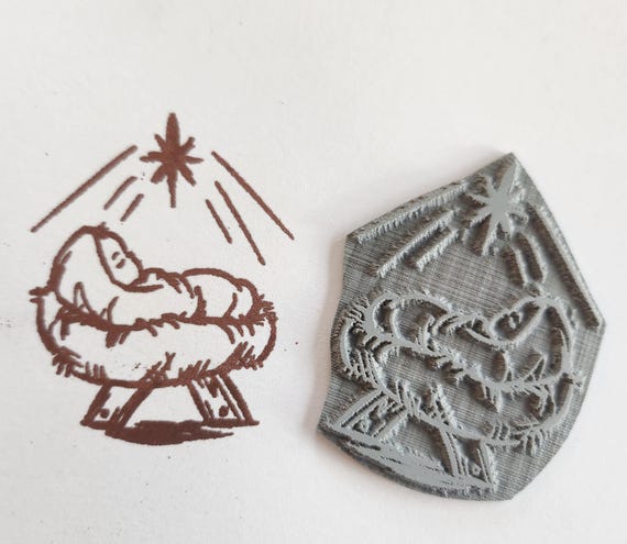 Baby Jesus rubber stamp Cling Mounted
