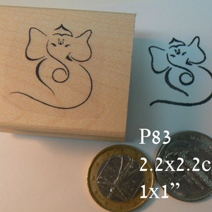 P83 Sello de goma con el elefante Ganesh
