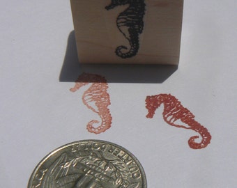 Miniature seahorse rubber stamp WM  P24