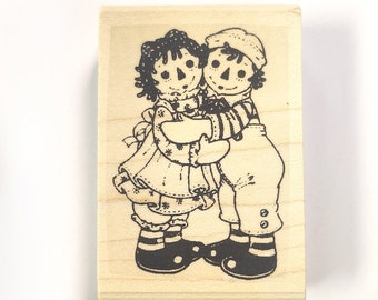 Large sized 2x3" Raggedy Ann - Andy rubber stamp P14