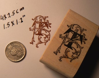 P41 Monogram T, Decorative  Rubber Stamp WM